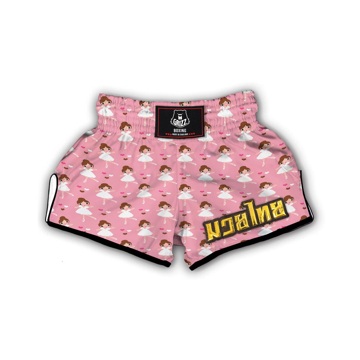 Girl Ballet Pattern Print Muay Thai Boxing Shorts-grizzshop
