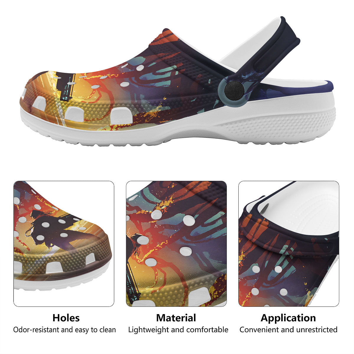 Girl Fight With Alien Octopus Monster Print Clog-grizzshop