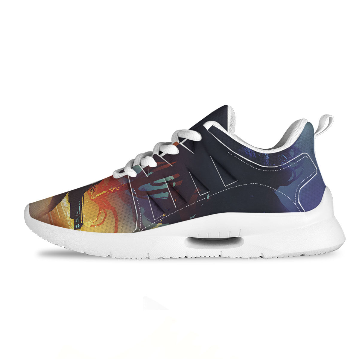 Girl Fight With Alien Octopus Monster Print Tennis Shoes-grizzshop
