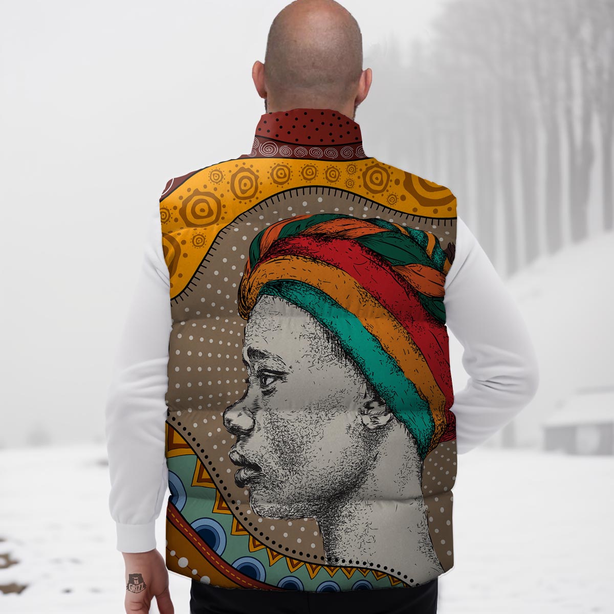 Girl Tribal African Print Down Vest