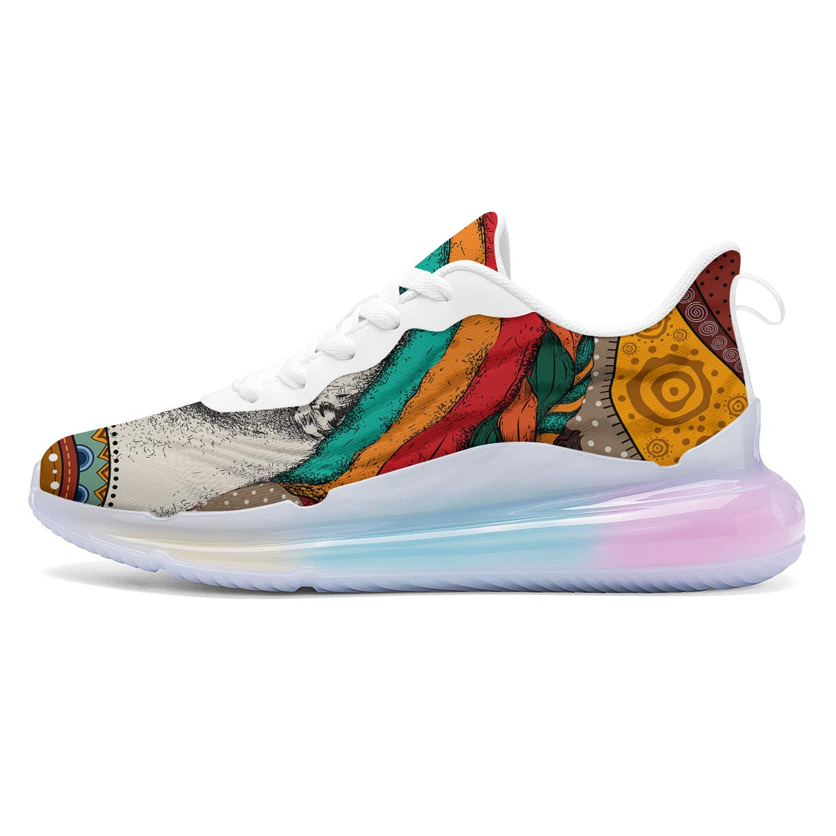 Girl Tribal African Print Running Sneakers-grizzshop