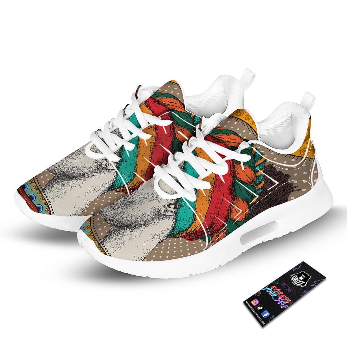 Girl Tribal African Print Tennis Shoes-grizzshop