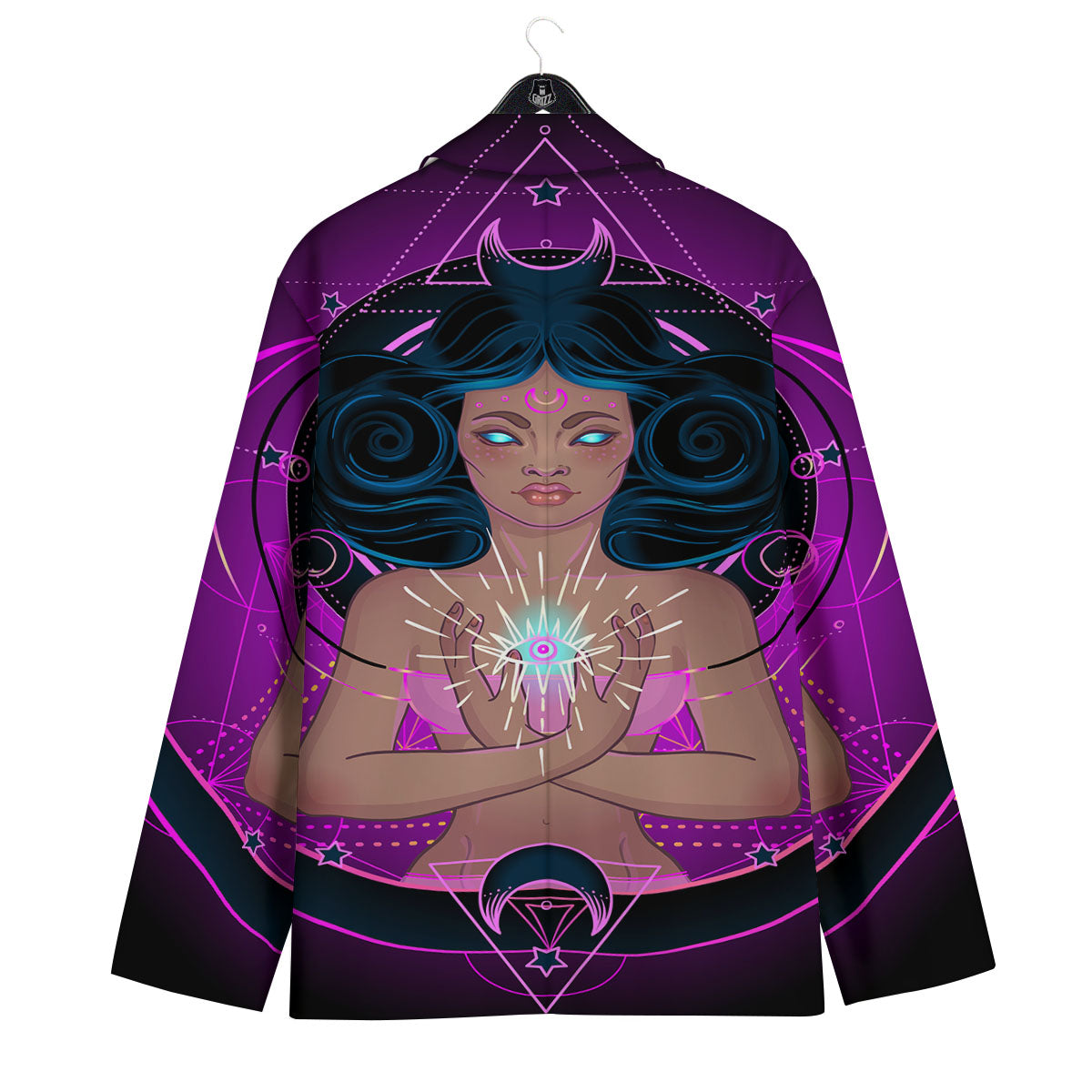 Girl Wiccan And Magical Moon Print Men's Sport Coat-grizzshop