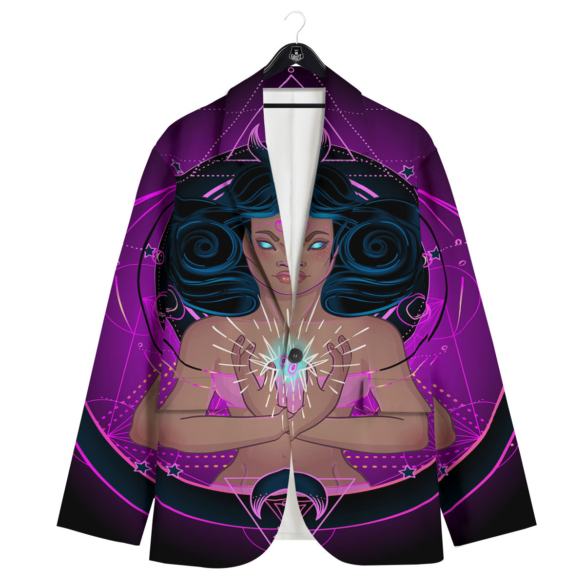 Girl Wiccan And Magical Moon Print Men's Sport Coat-grizzshop