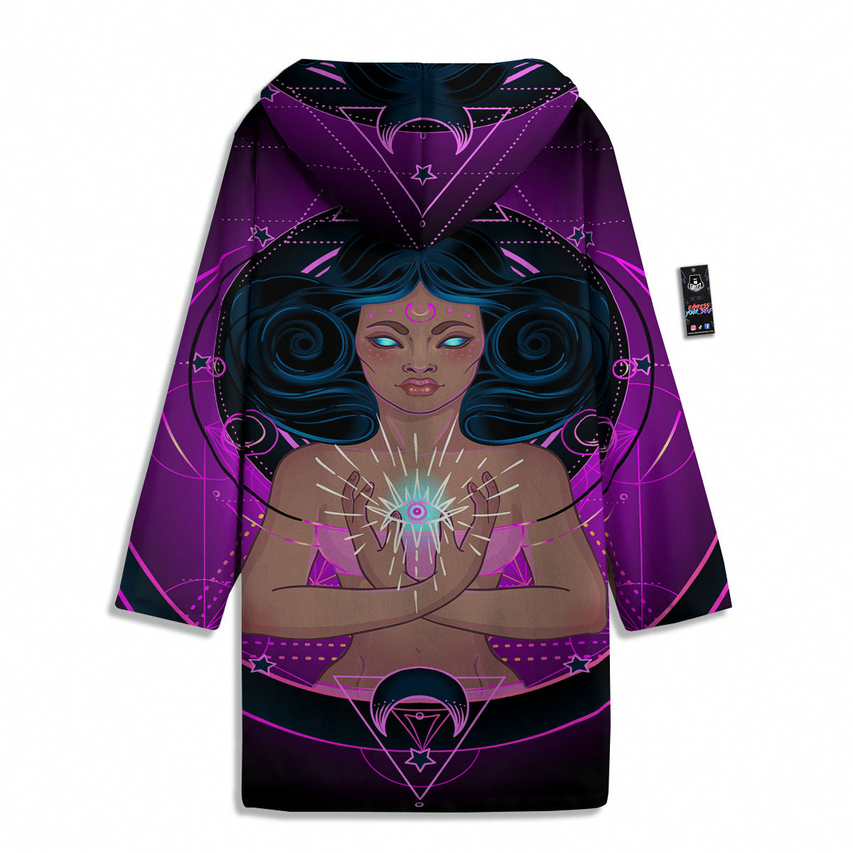 Girl Wiccan And Magical Moon Print Men's Windbreaker Jacket-grizzshop