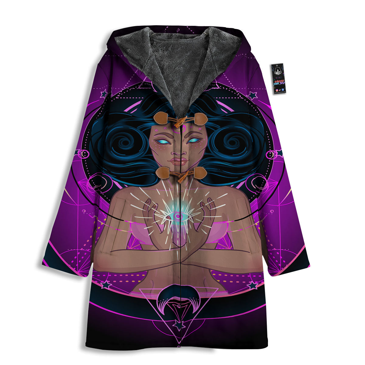 Girl Wiccan And Magical Moon Print Men's Windbreaker Jacket-grizzshop