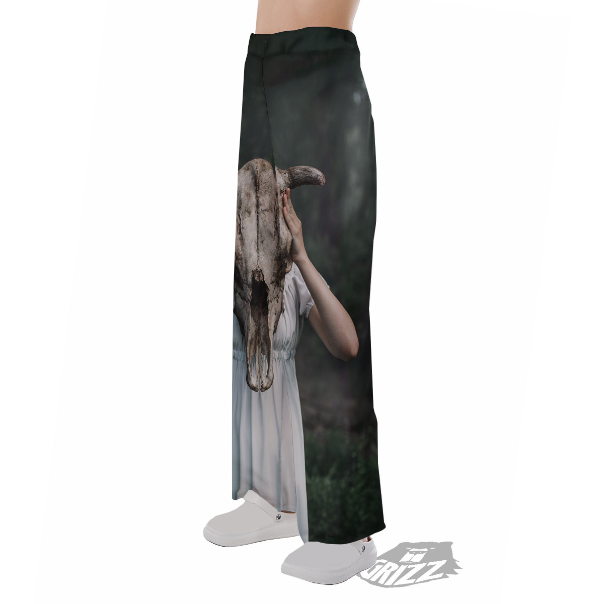 Girl With Animal Skull Print Pajama Pants-grizzshop