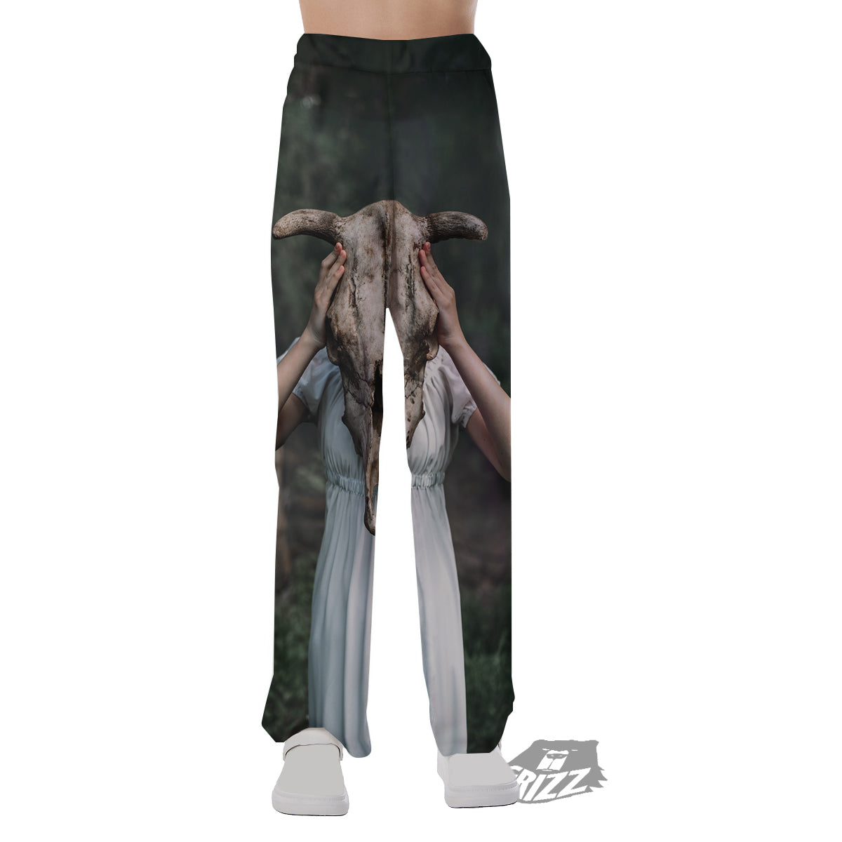 Girl With Animal Skull Print Pajama Pants-grizzshop