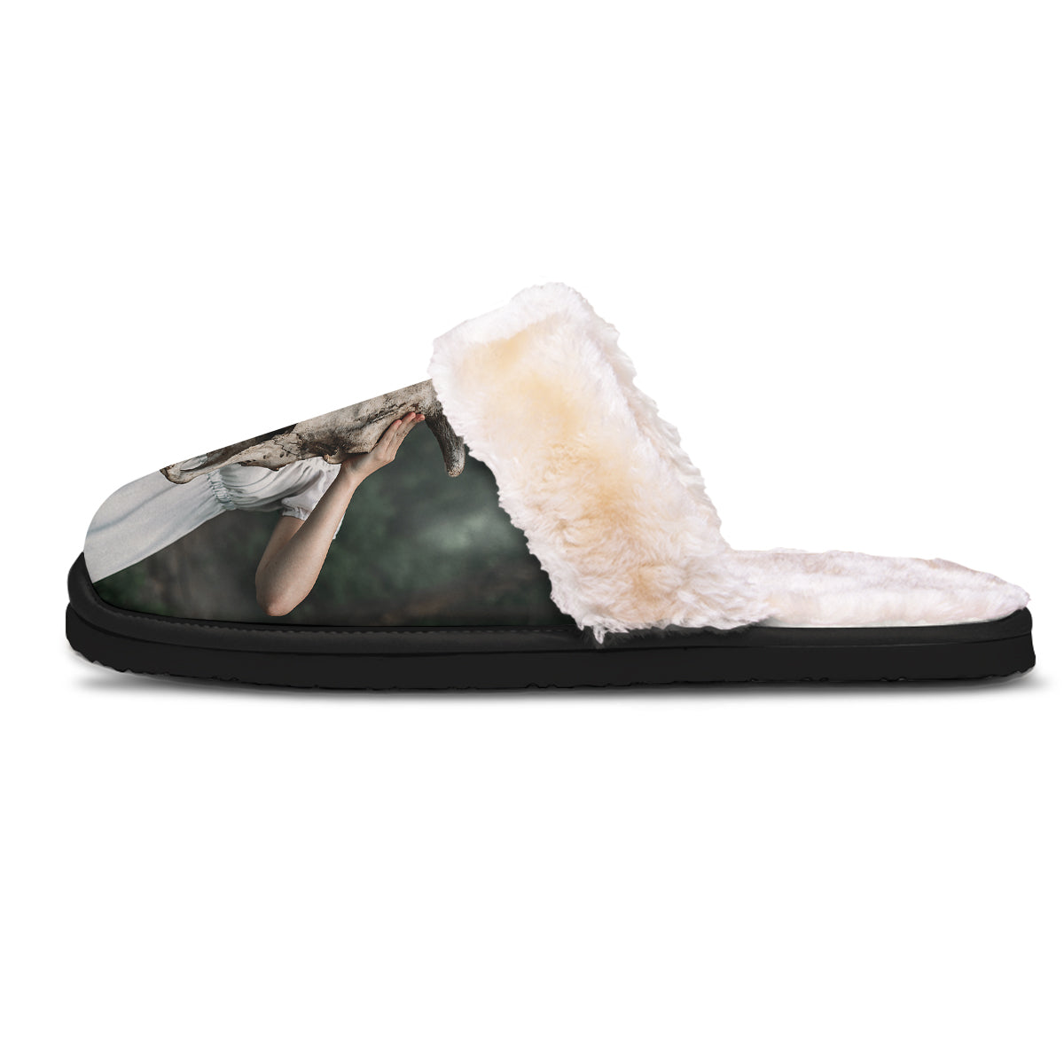 Girl With Animal Skull Print Slippers-grizzshop