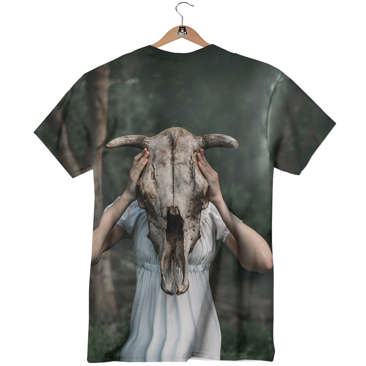 Girl With Animal Skull Print T-Shirt-grizzshop
