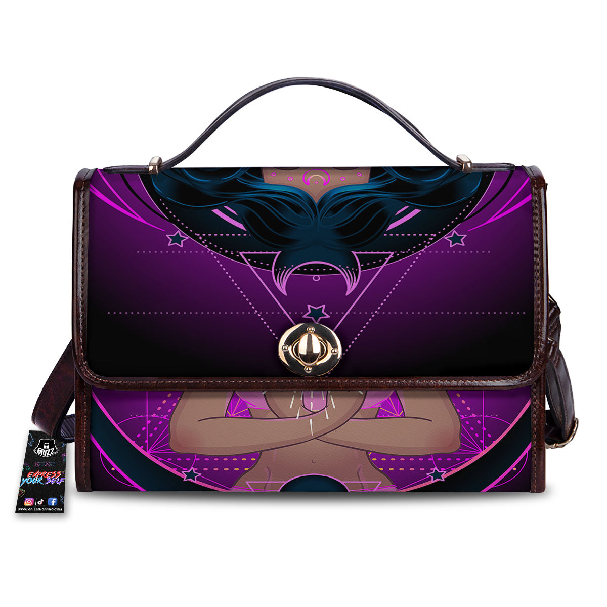 Girl Wiccan And Magical Moon Print Women's Satchel Bag