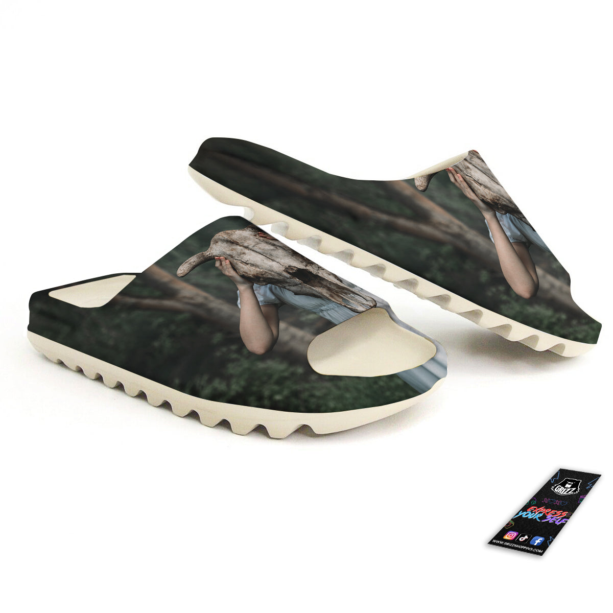 Girl With Animal Skull Print Sandals-grizzshop