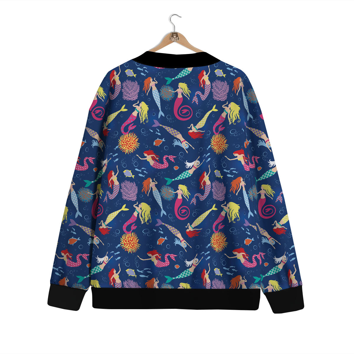 Girls Mermaid Print Pattern Cardigan-grizzshop