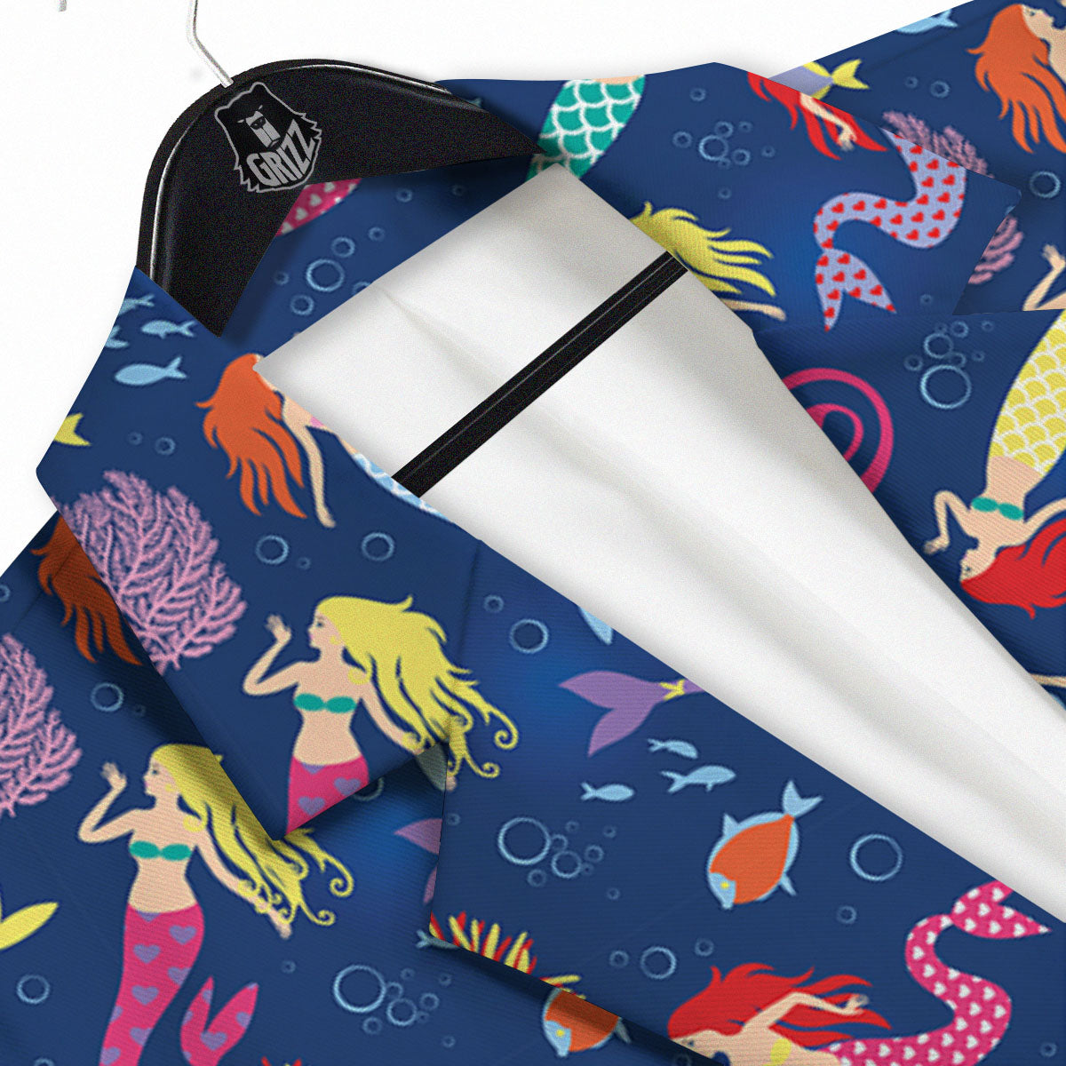 Girls Mermaid Print Pattern Men's Sport Coat-grizzshop