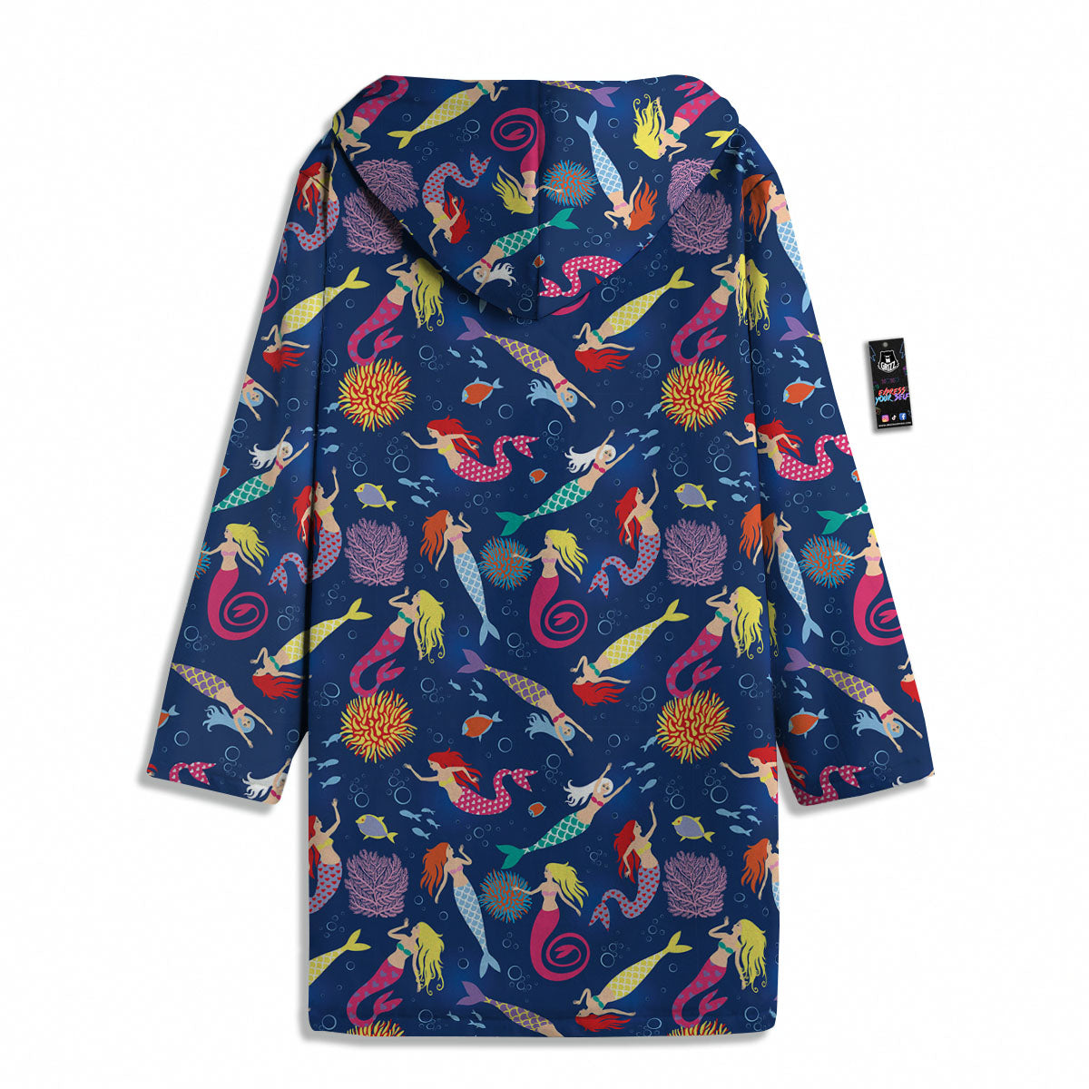 Girls Mermaid Print Pattern Men's Windbreaker Jacket-grizzshop