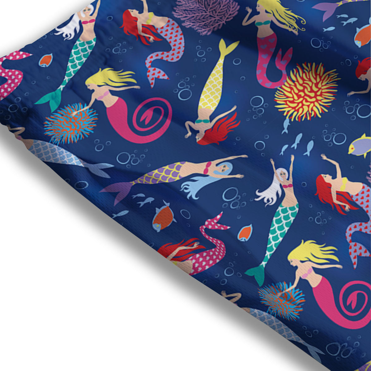 Girls Mermaid Print Pattern Mesh Shorts