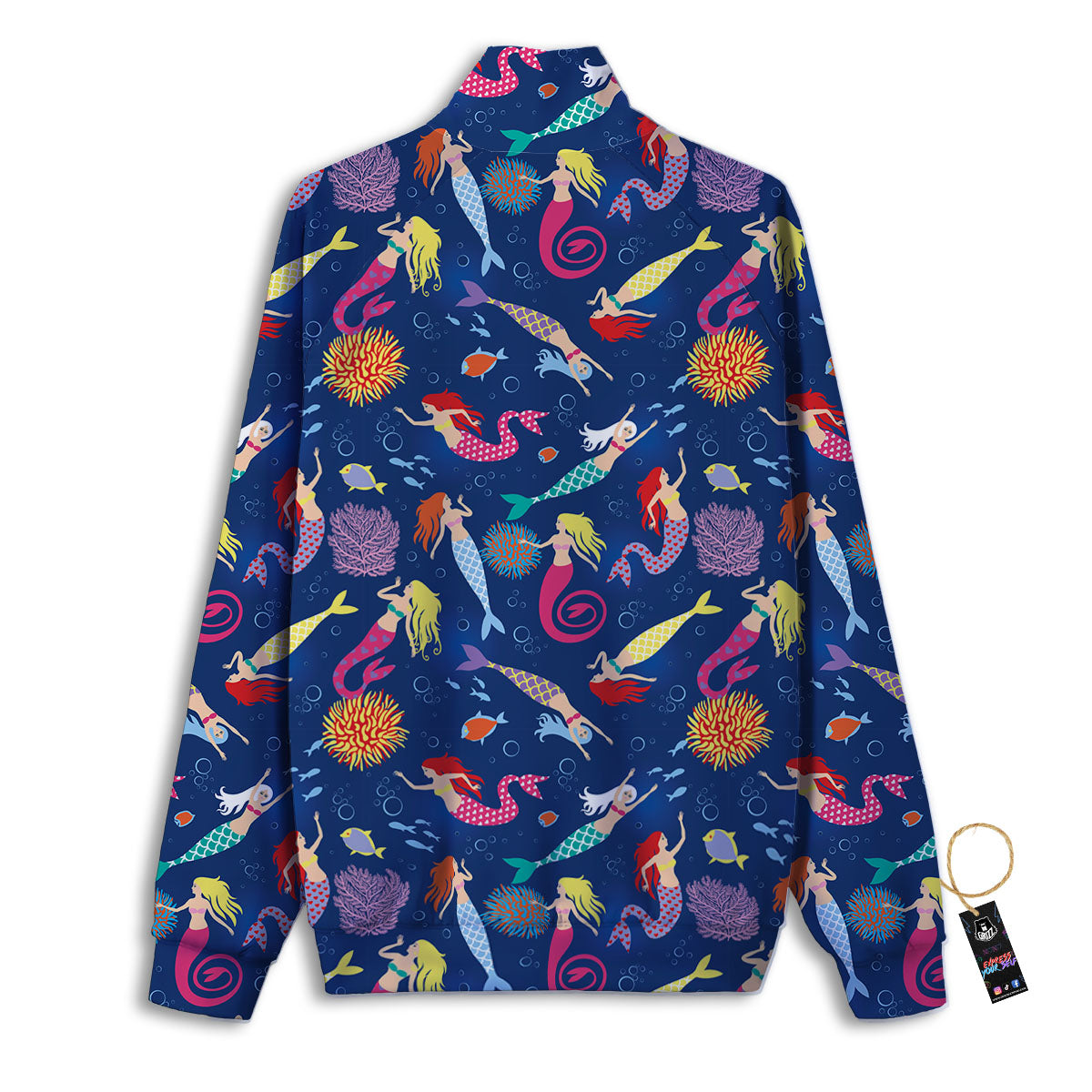 Girls Mermaid Print Pattern Track Jacket-grizzshop