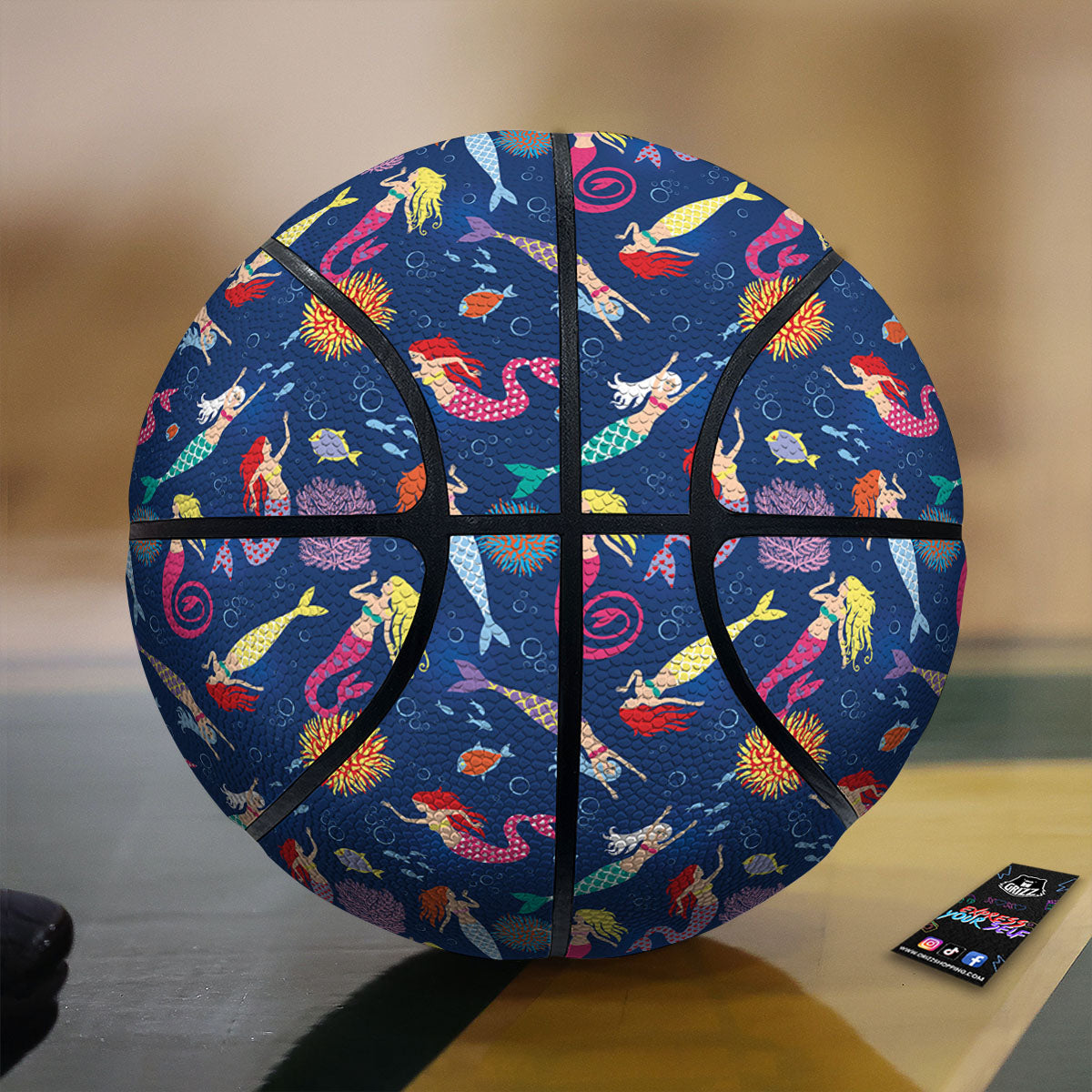 Girls Mermaid Print Pattern Basketball