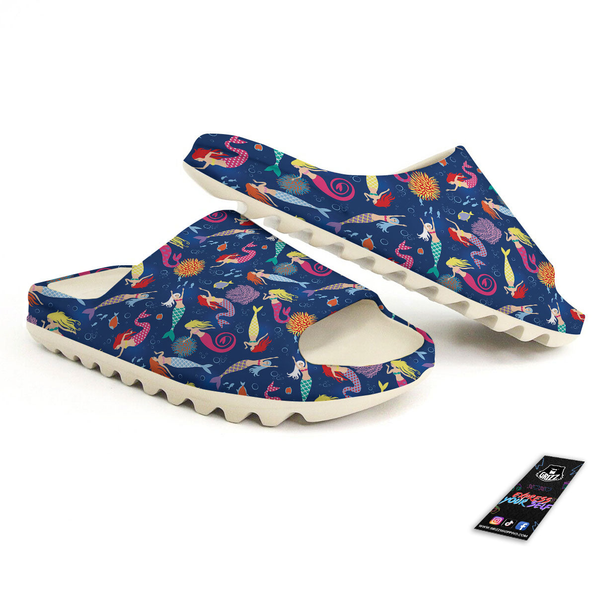 Girls Mermaid Print Pattern Sandals-grizzshop