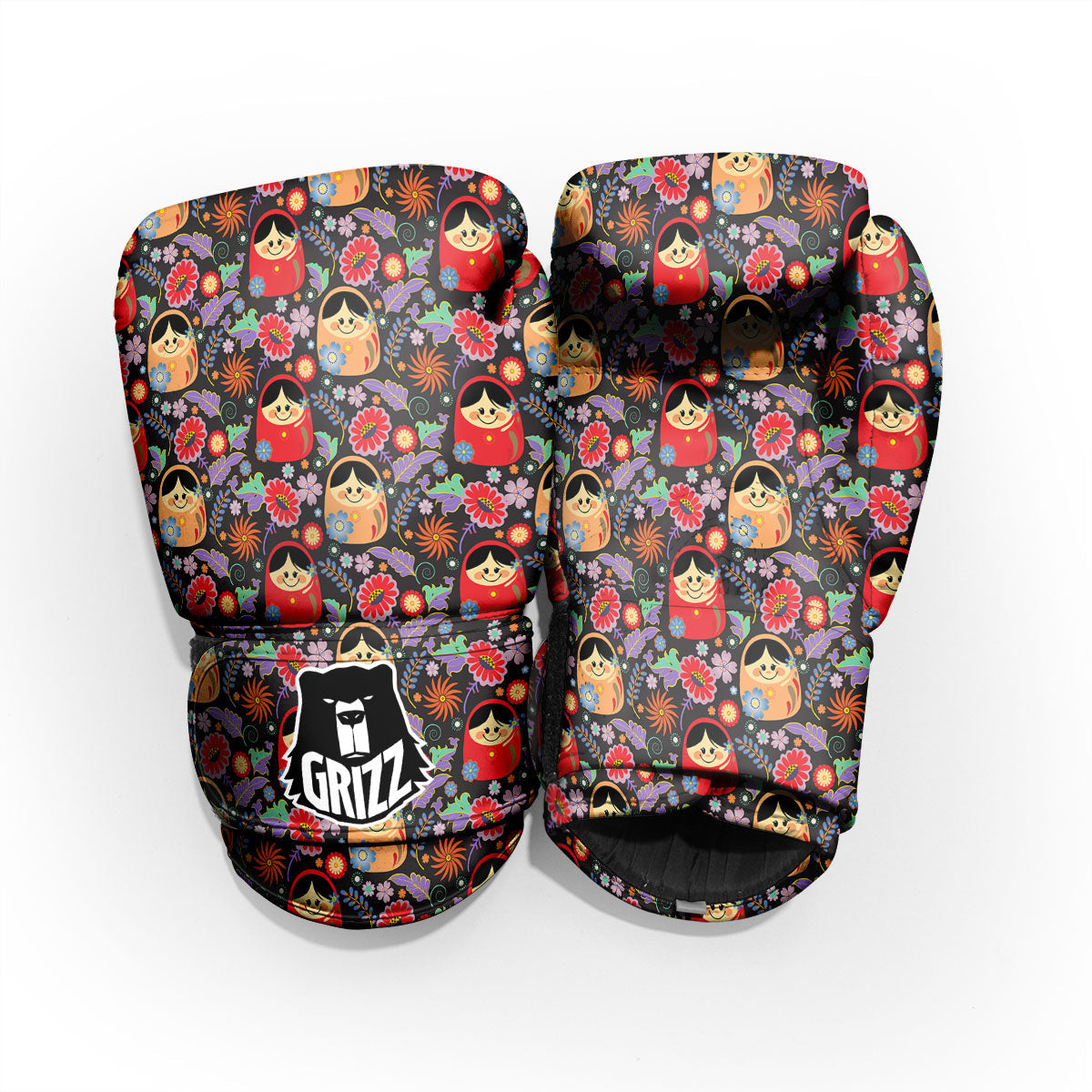 Girly Flower Pink Print Pattern Sparring Gloves-grizzshop