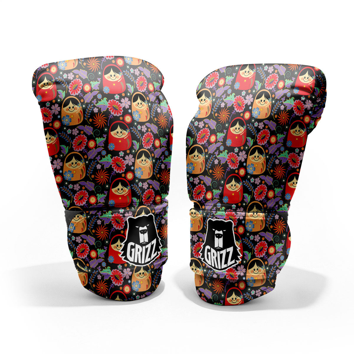 Girly Flower Pink Print Pattern Sparring Gloves-grizzshop