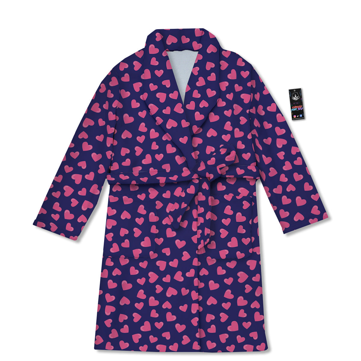 Girly Heart Cute Print Pattern Bathrobe-grizzshop