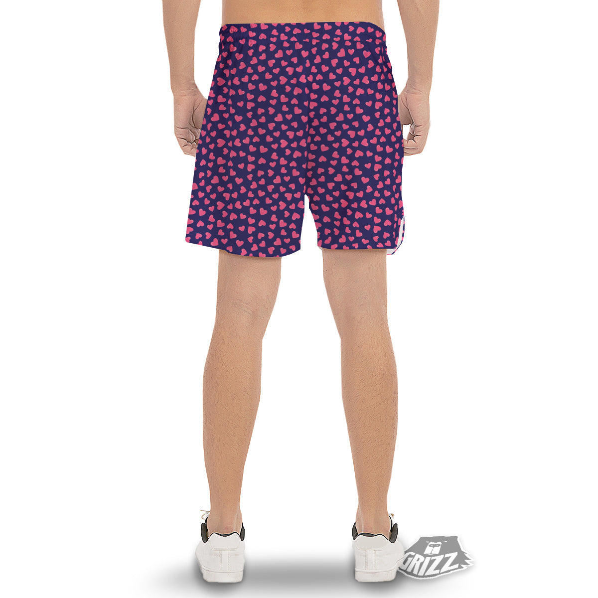 Girly Heart Cute Print Pattern Men's Gym Shorts-grizzshop