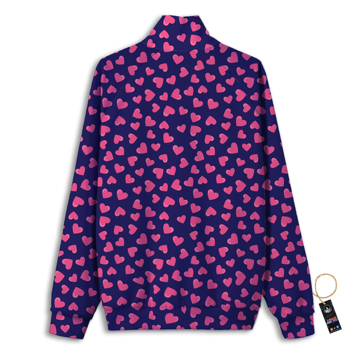 Girly Heart Cute Print Pattern Track Jacket-grizzshop
