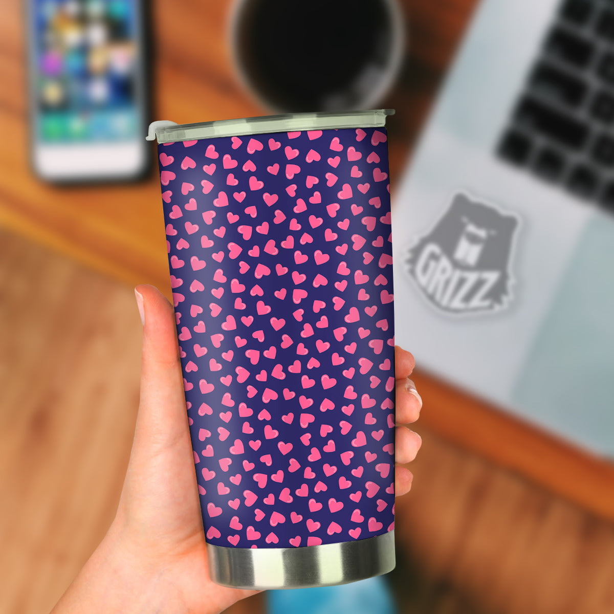 Girly Heart Cute Print Pattern Tumbler – Grizzshopping