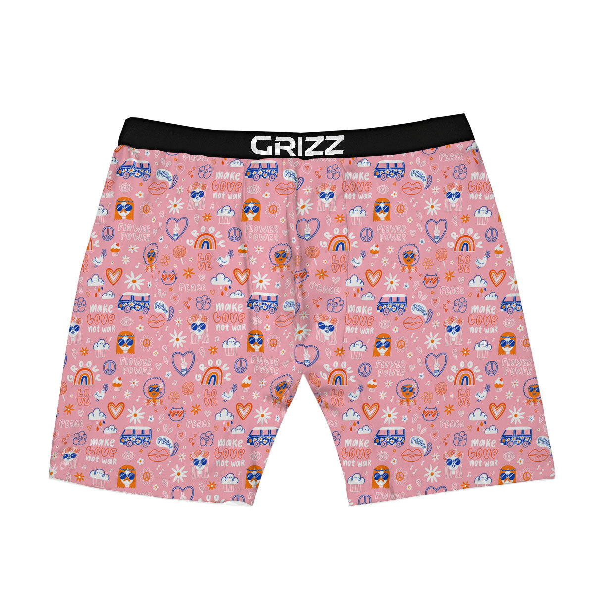 Girly Love And Peace Sign Print Pattern Boxer Briefs-grizzshop