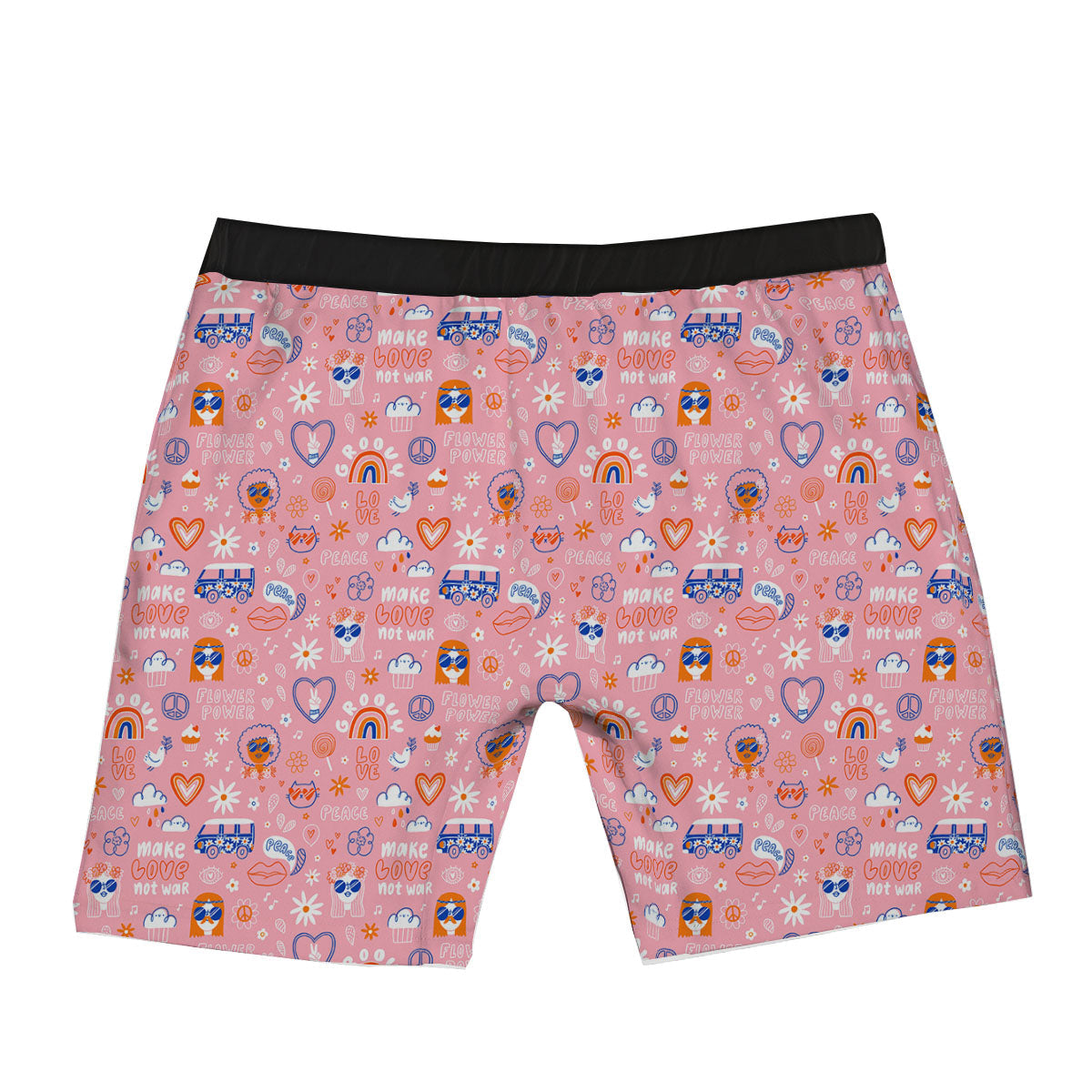 Girly Love And Peace Sign Print Pattern Boxer Briefs-grizzshop