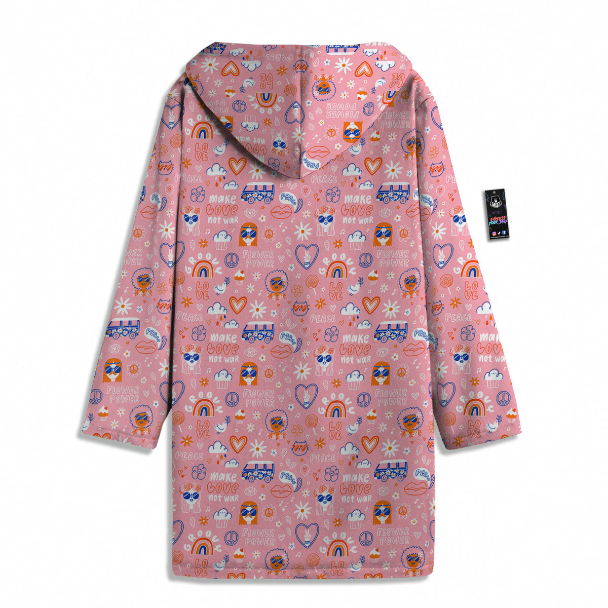Girly Love And Peace Sign Print Pattern Men's Windbreaker Jacket-grizzshop