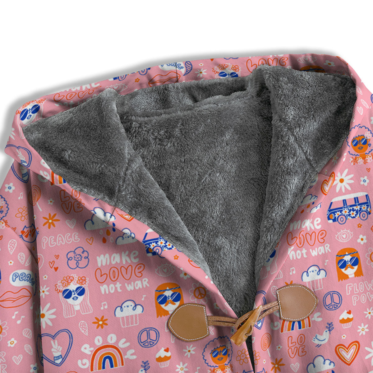 Girly Love And Peace Sign Print Pattern Men's Windbreaker Jacket-grizzshop