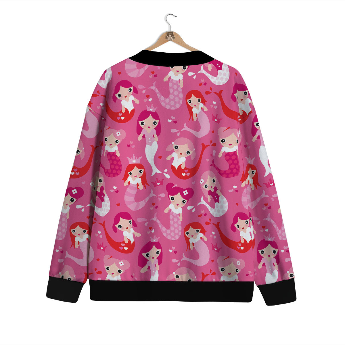 Girly Mermaid Pink Print Pattern Cardigan-grizzshop
