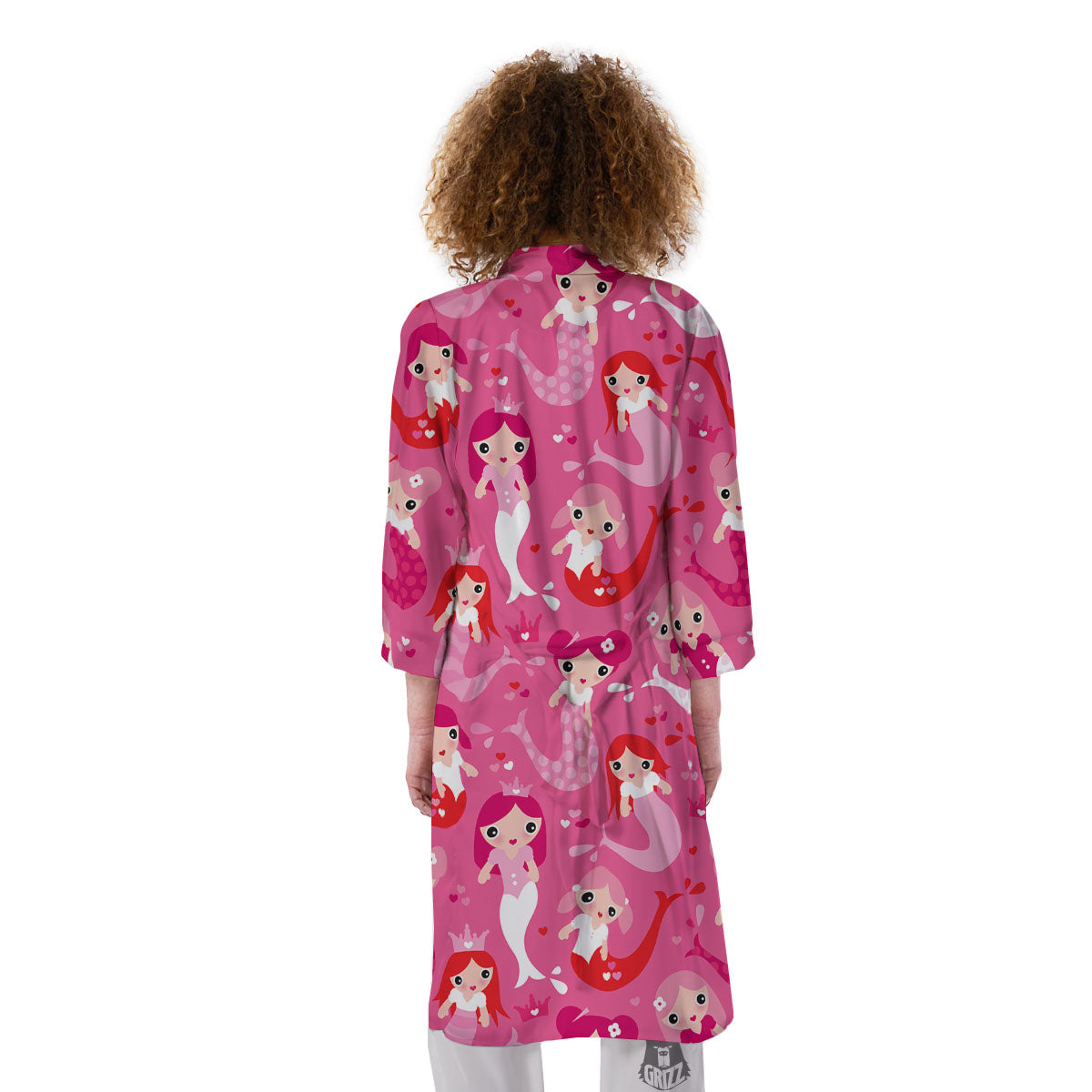 Girly Mermaid Pink Print Pattern Kimono-grizzshop
