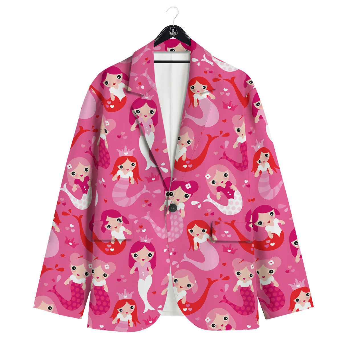 Girly Mermaid Pink Print Pattern Men's Sport Coat-grizzshop