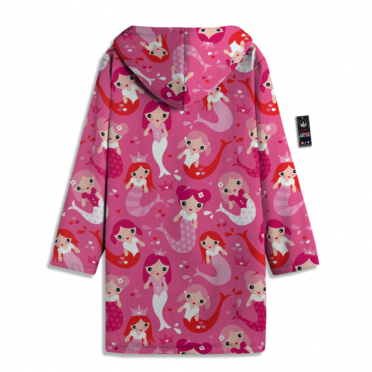 Girly Mermaid Pink Print Pattern Men's Windbreaker Jacket-grizzshop