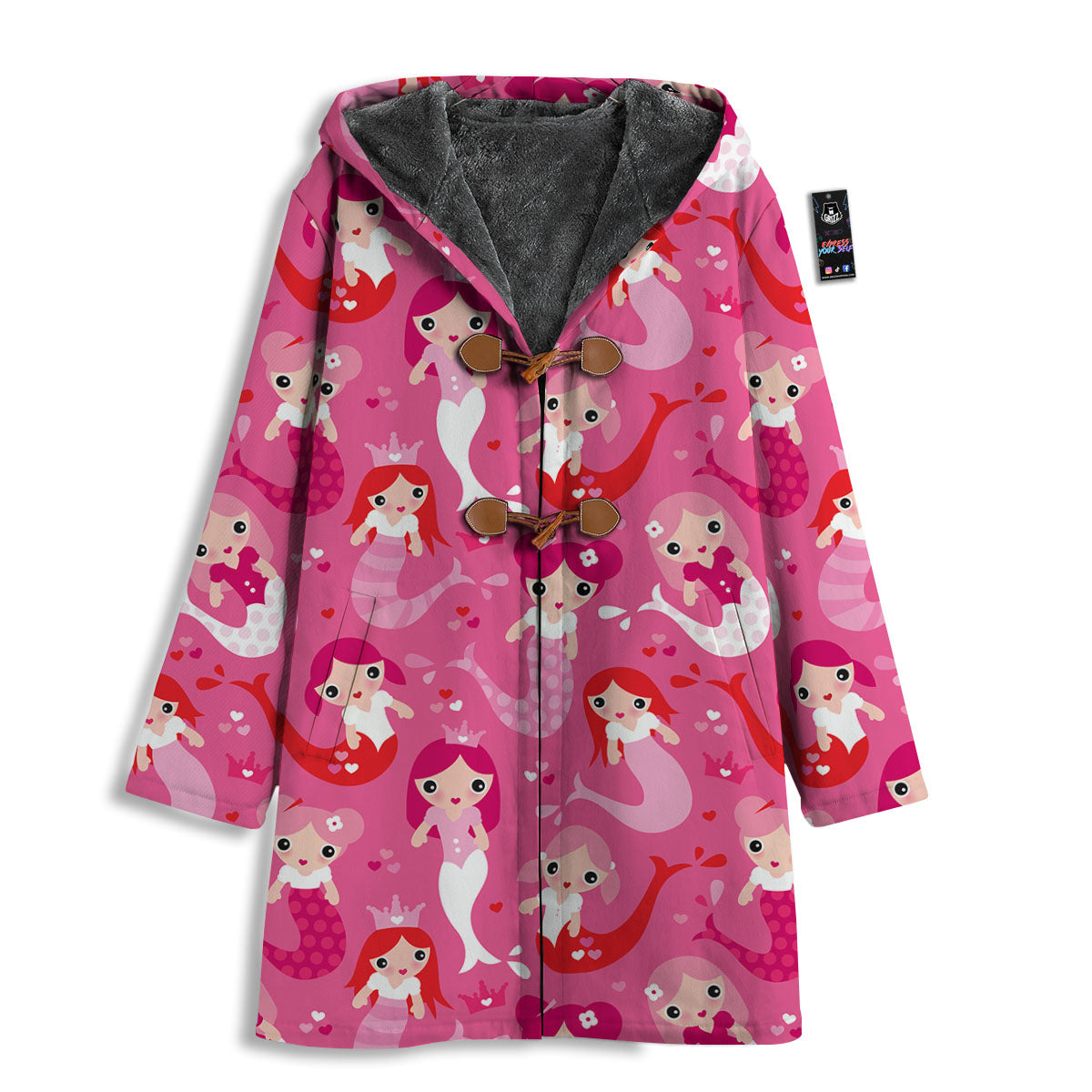 Girly Mermaid Pink Print Pattern Men's Windbreaker Jacket-grizzshop