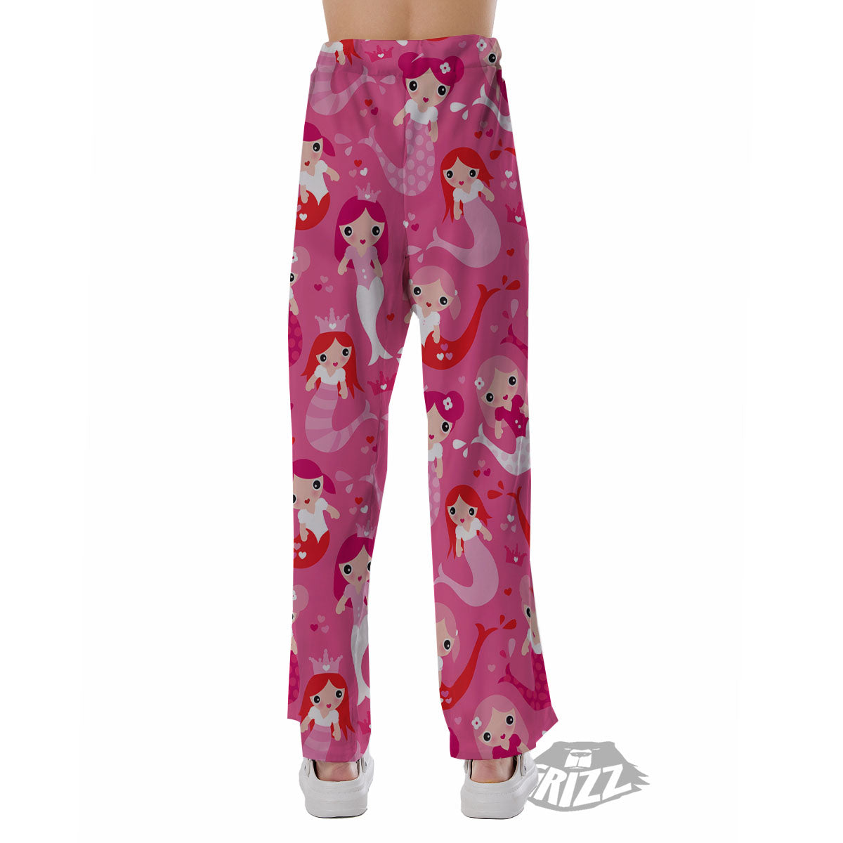 Girly Mermaid Pink Print Pattern Pajama Pants-grizzshop