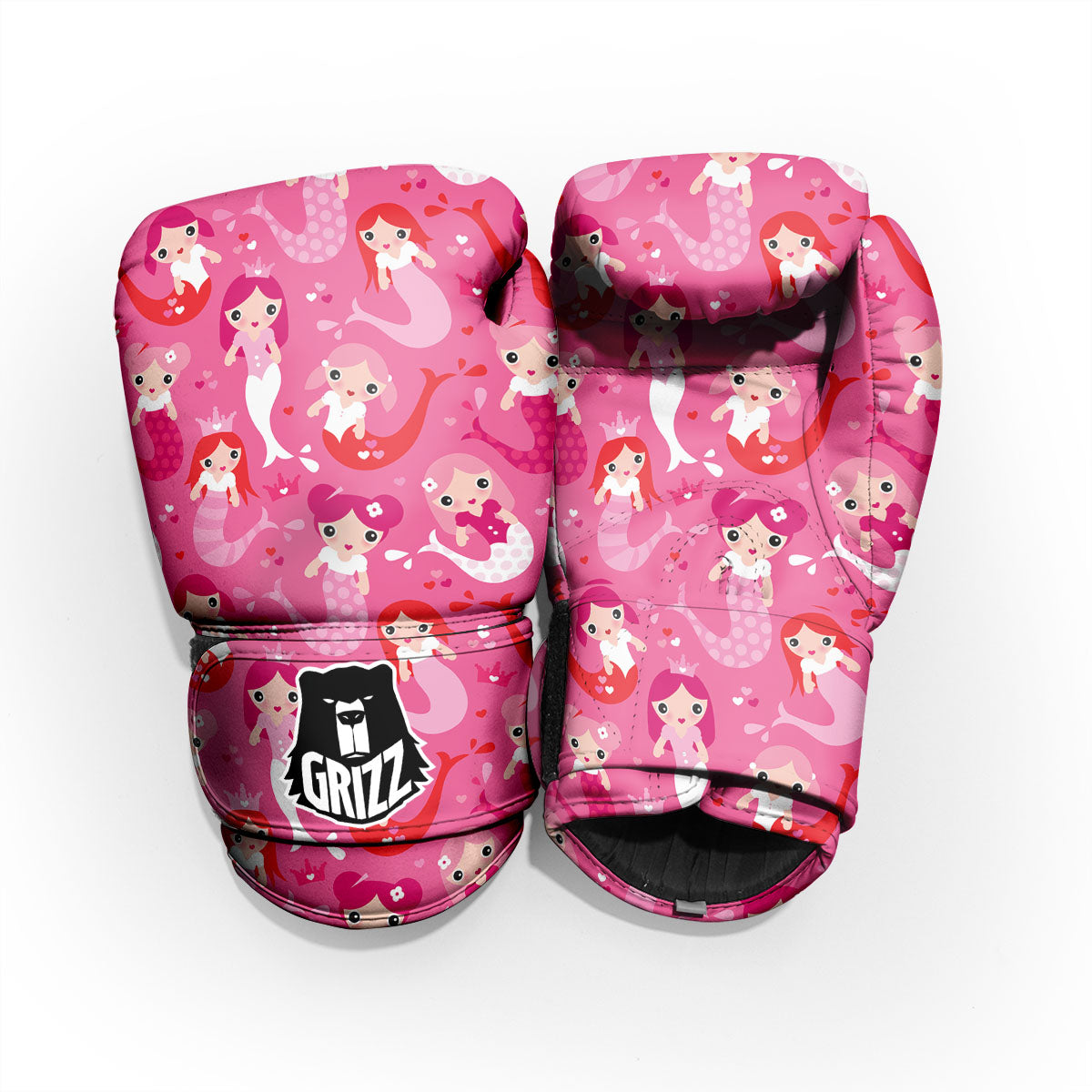 Girly Mermaid Pink Print Pattern Pro Boxing Glove
