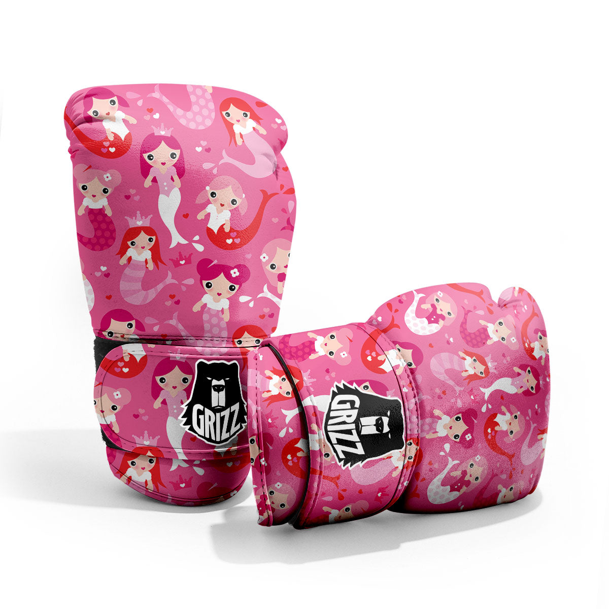 Girly Mermaid Pink Print Pattern Pro Boxing Glove