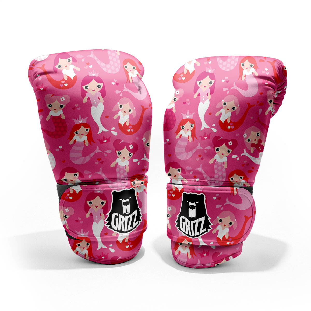 Girly Mermaid Pink Print Pattern Pro Boxing Glove