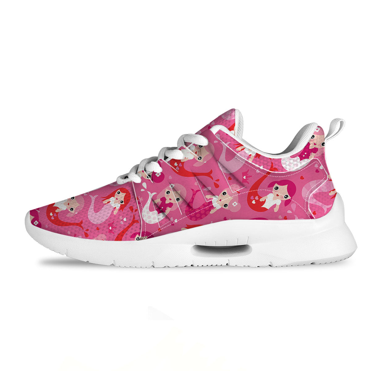 Girly Mermaid Pink Print Pattern Tennis Shoes-grizzshop