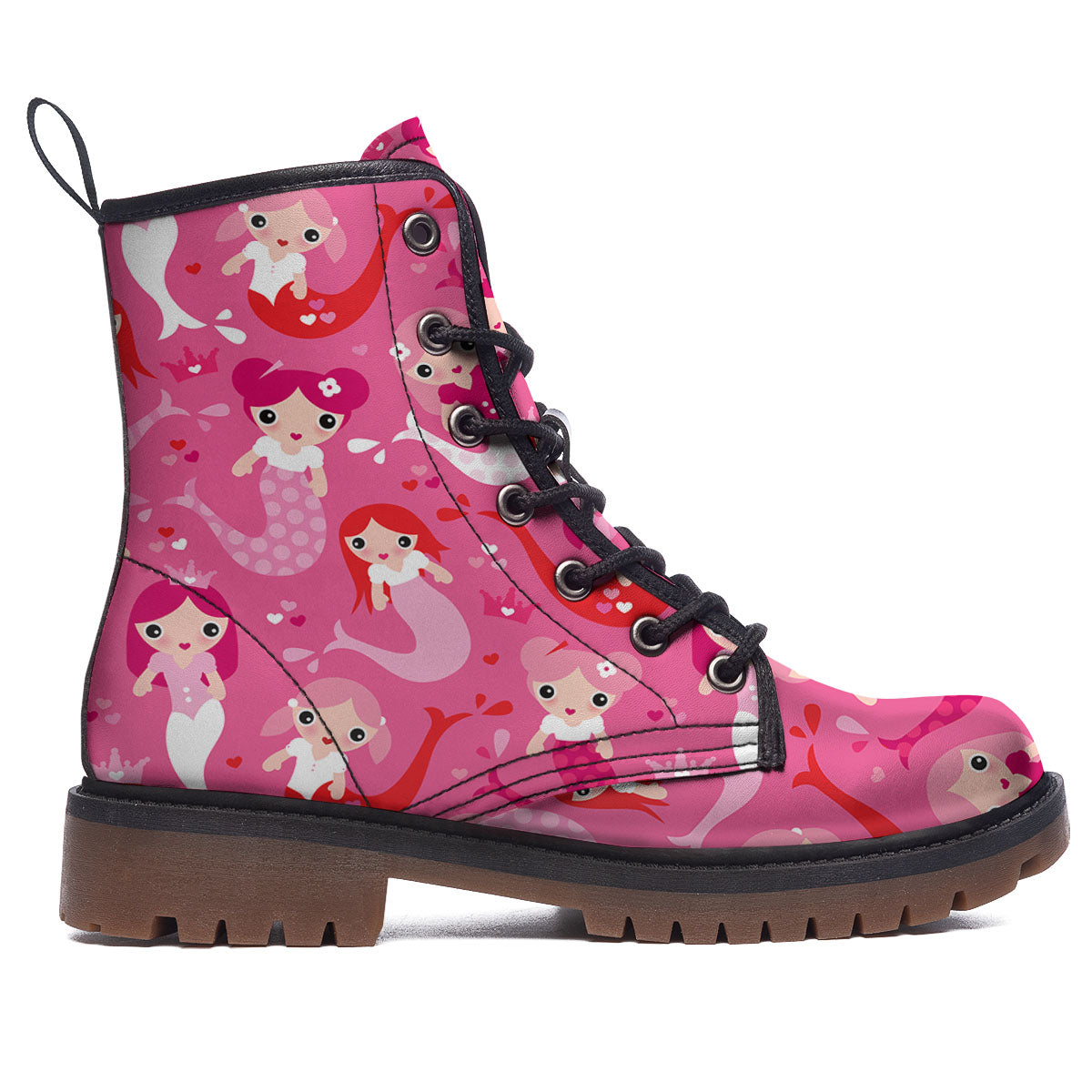 Girly Mermaid Pink Print Pattern Work Boots-grizzshop