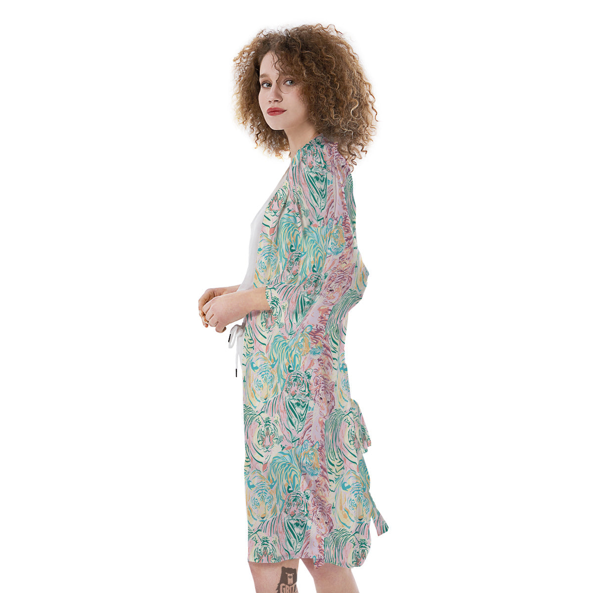 Girly Tigers Pastel Print Pattern Kimono-grizzshop