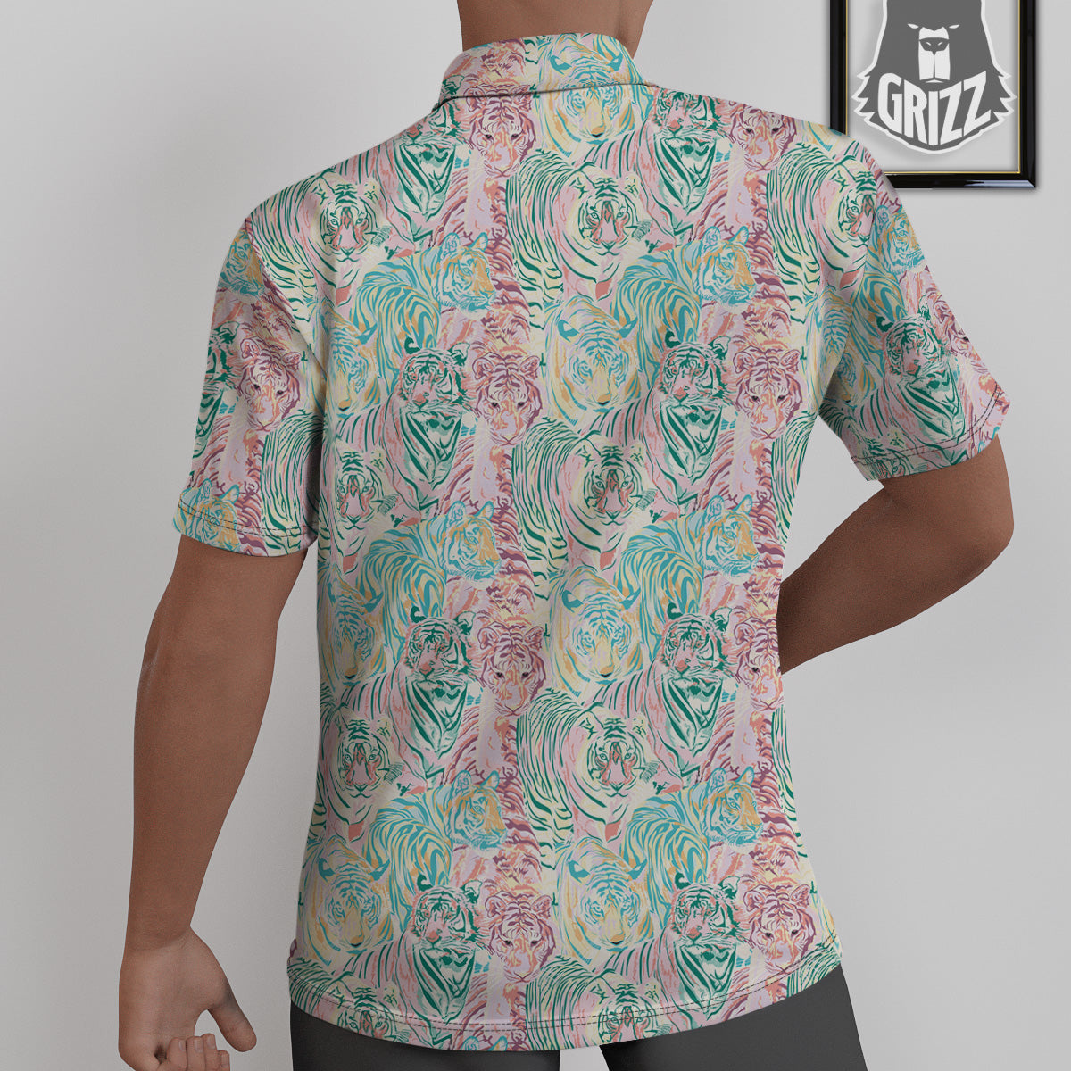 Girly Tigers Pastel Print Pattern Untucked Shirts-grizzshop
