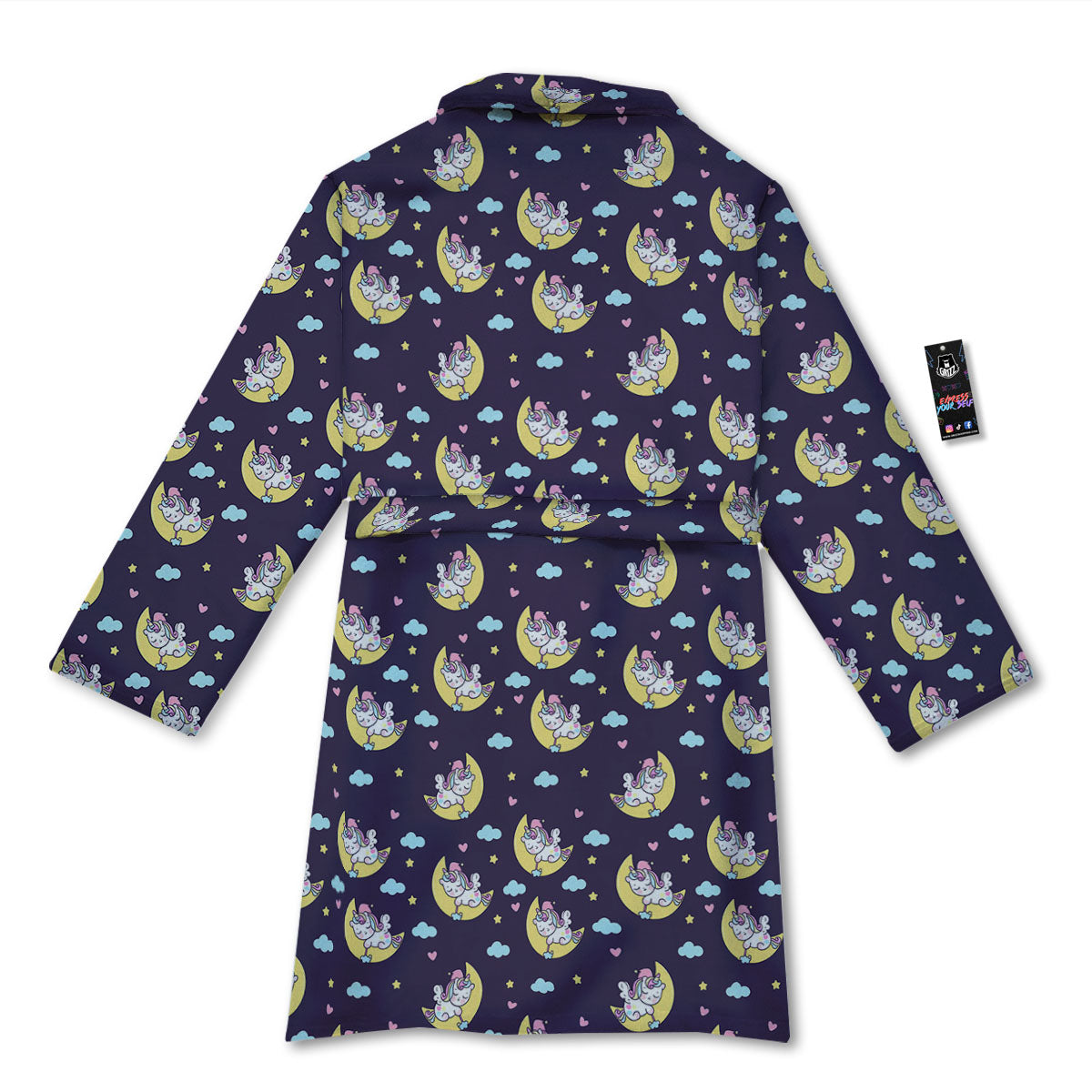 Girly Unicorn Night Print Pattern Bathrobe-grizzshop