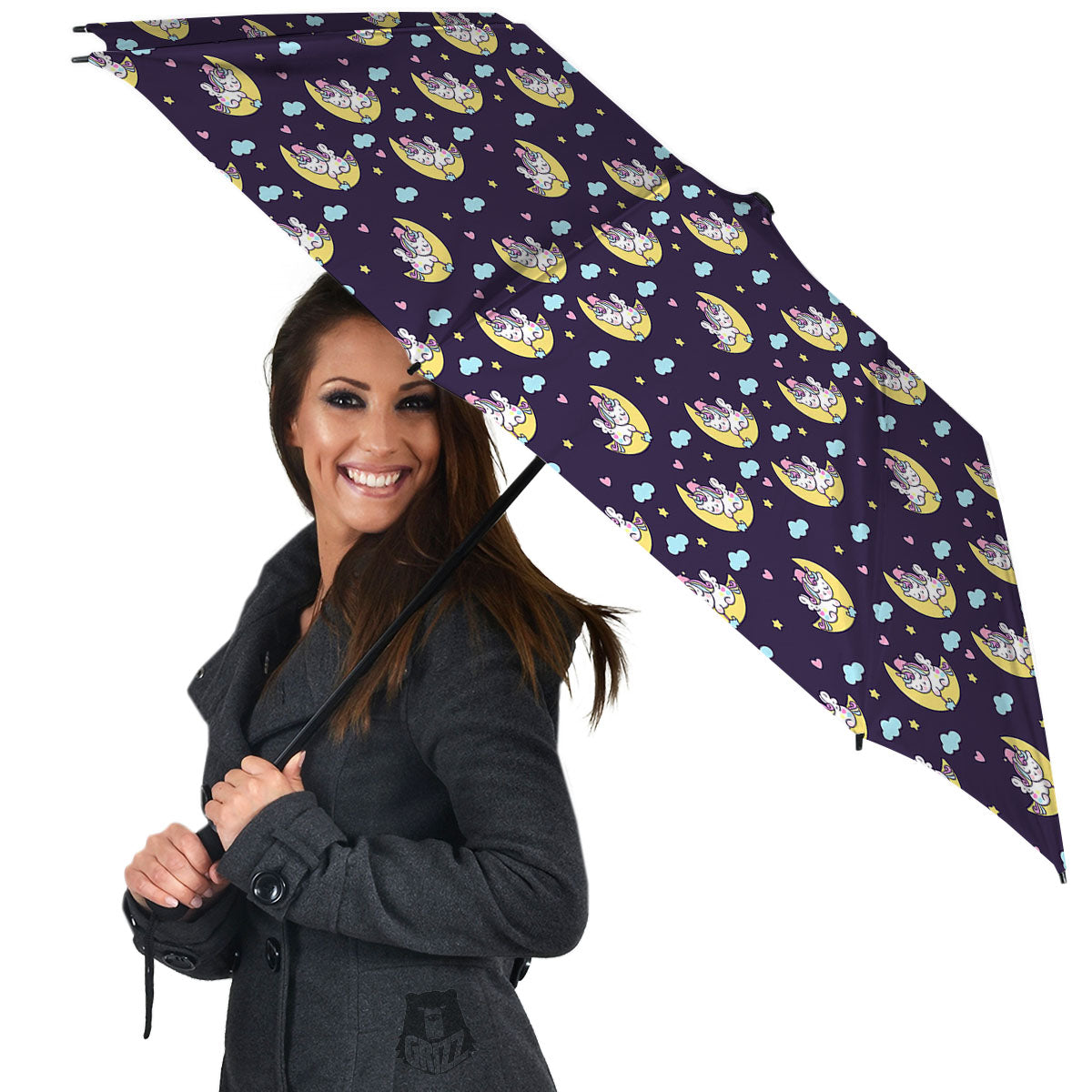 Girly Unicorn Night Print Pattern Umbrella-grizzshop