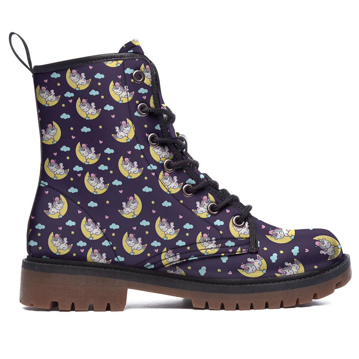 Girly Unicorn Night Print Pattern Work Boots-grizzshop