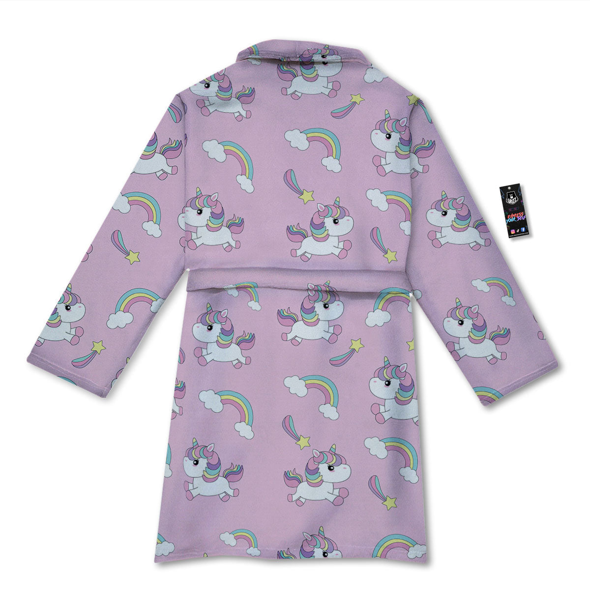 Girly Unicorn Pink Print Pattern Bathrobe-grizzshop